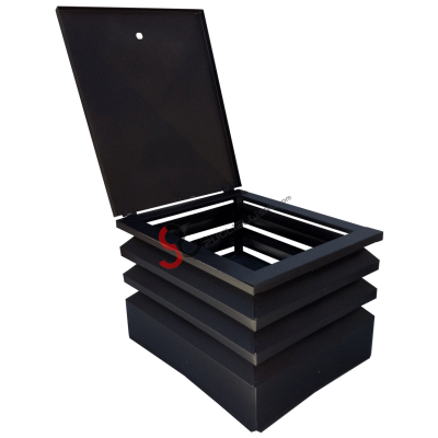 Comignolo grigio base quadrata ispezionabile