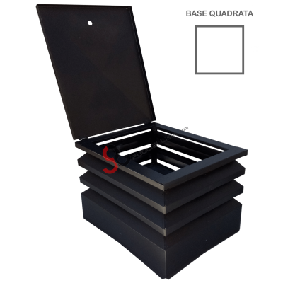 Comignolo grigio base quadrata ispezionabile