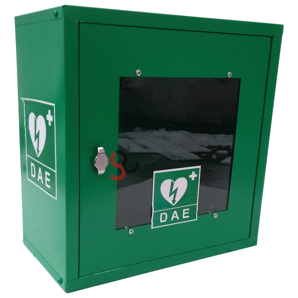 Armario para desfibrilador (DEA) verde