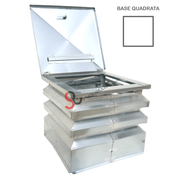 Galvanized chimney with square base