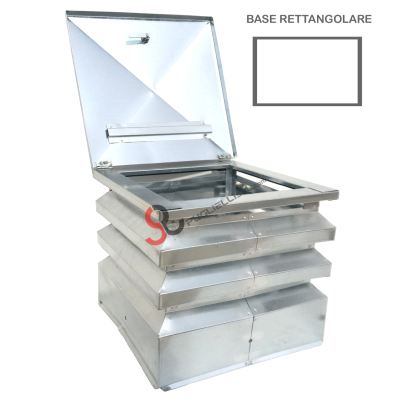 Galvanized chimney with rectangular base