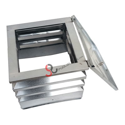 Galvanized chimney with rectangular base