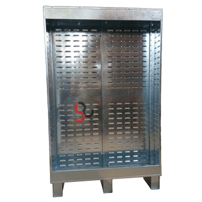 Custom-made, galvanized battery cabinet for photovoltaic systems (supplied as a kit)